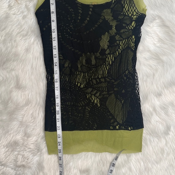 Jean Paul Gaultier Black and Green stretch mesh Tank Top S - Picture 9 of 9